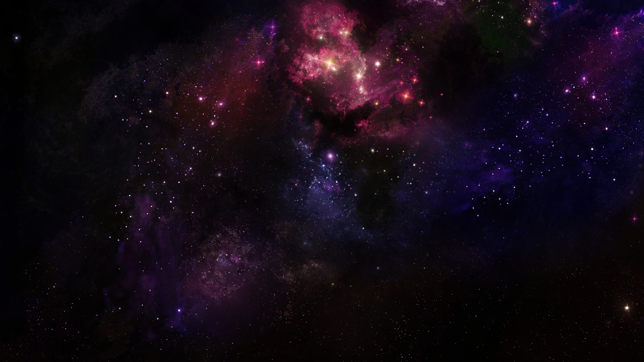 Lila Und Schwarzer Galaxiehimmel. Wallpaper in 1280x720 Resolution