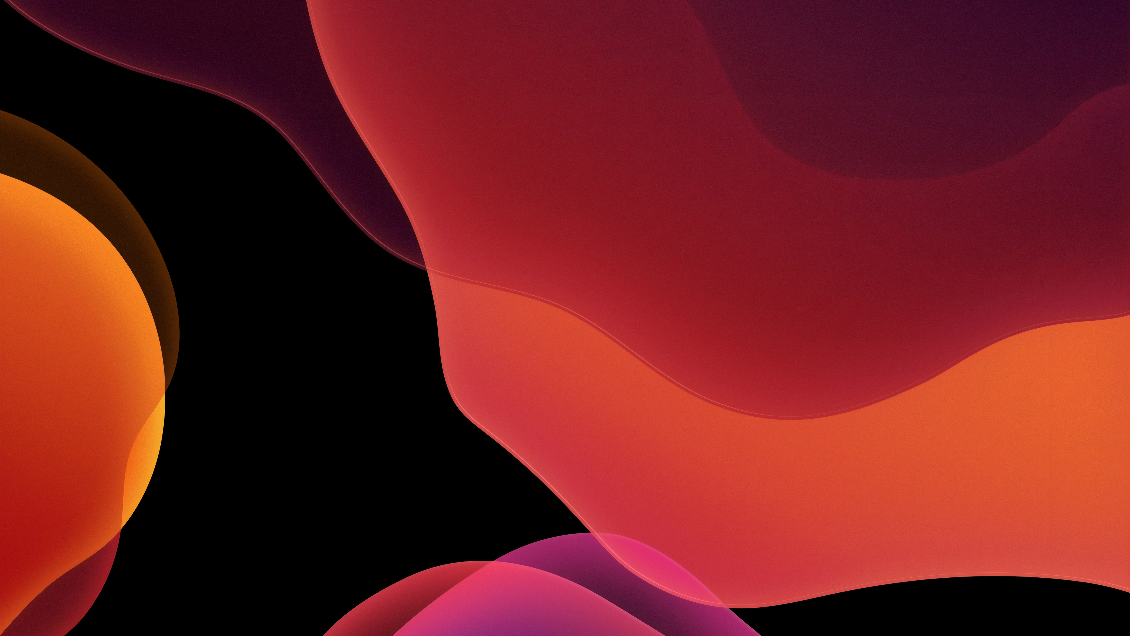 {iOS 13, ios, apple, 橙色, 红色的 4K Ultra HD 壁纸,3840x2160 抽象 图片,桌面背景和图片。