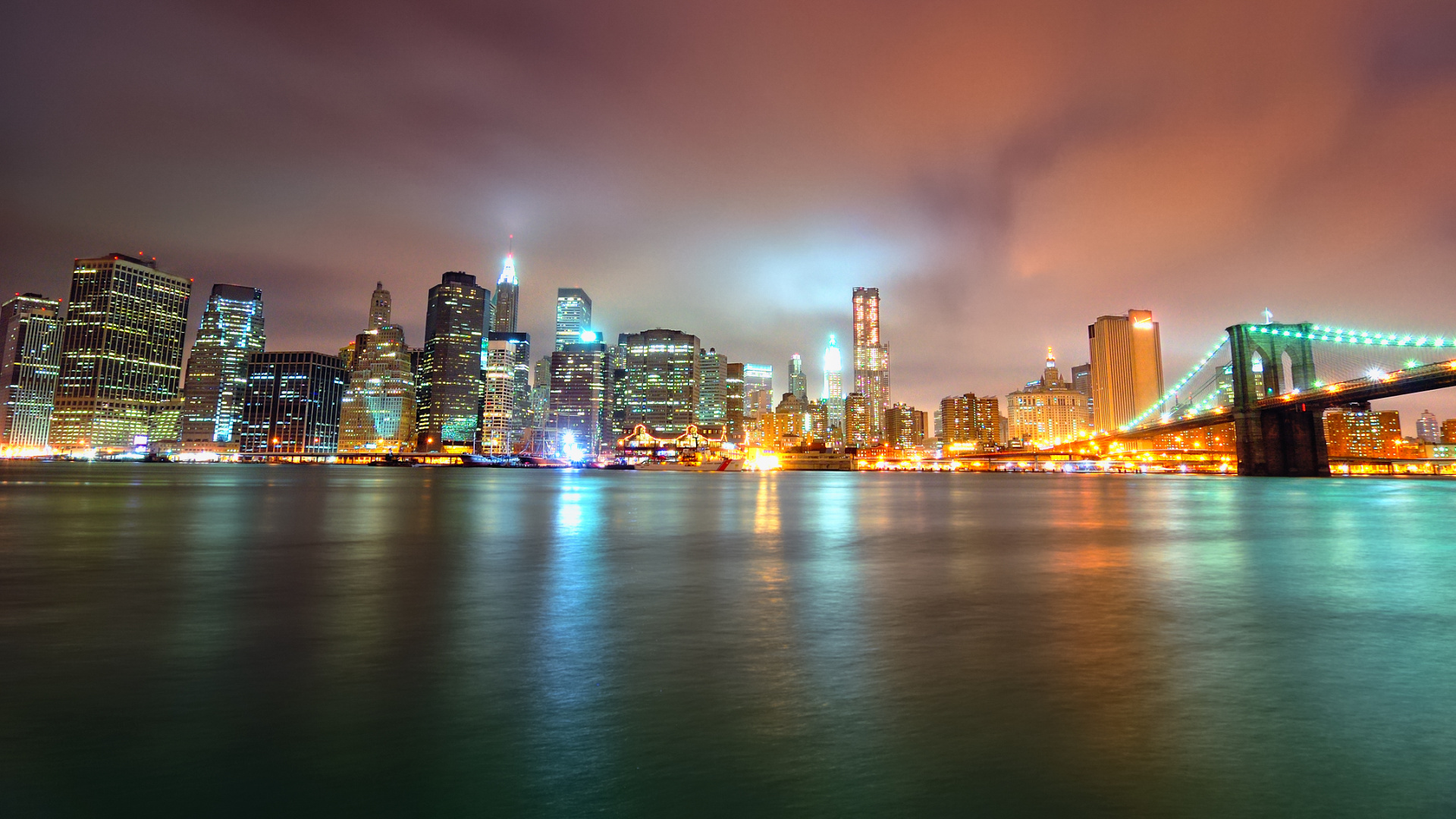 City Skyline During Night Time. Wallpaper in 1920x1080 Resolution