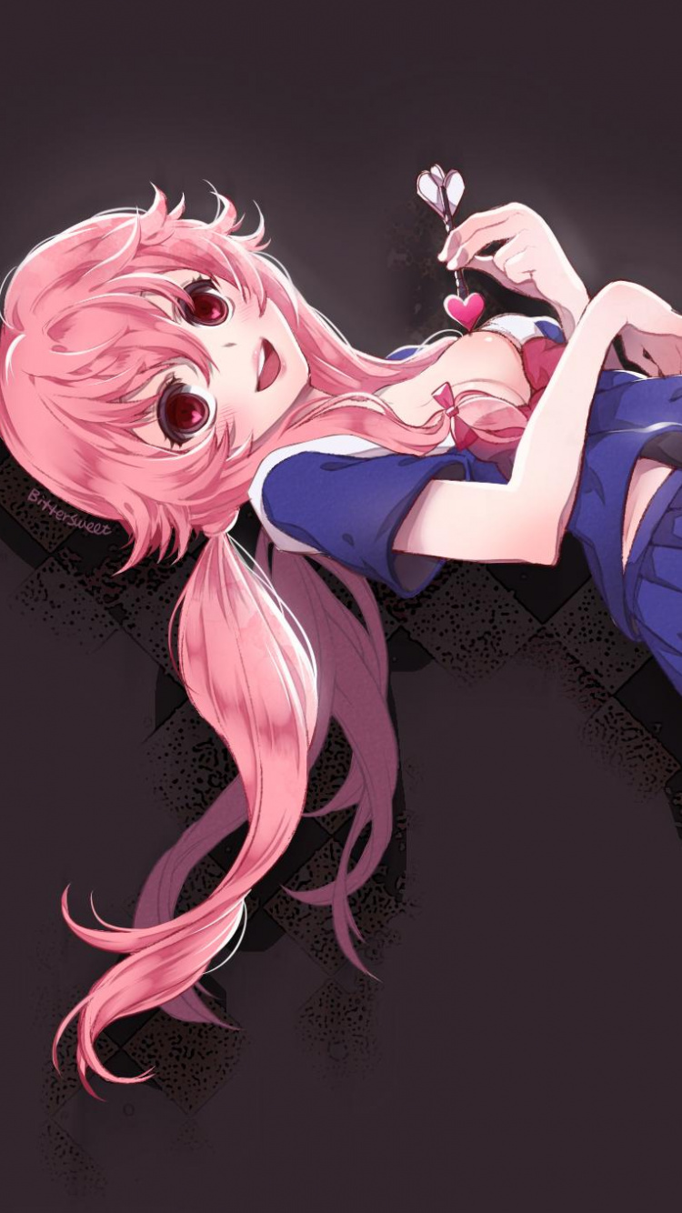 Frau im Blauen Kleid Anime-Charakter. Wallpaper in 750x1334 Resolution