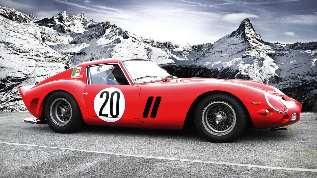 Red Ferrari 458 Italia on Road. Wallpaper in 1280x720 Resolution