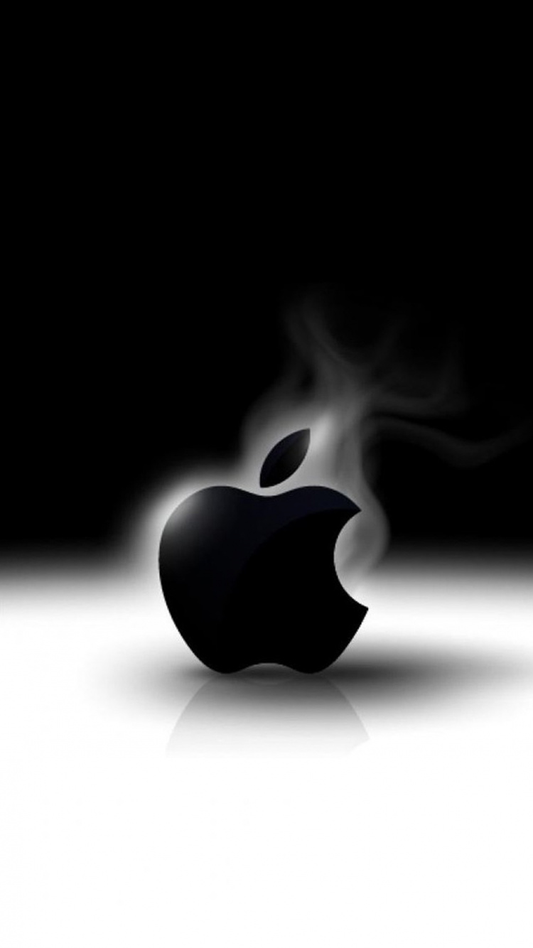 Apple, Black, Darkness, Graphics, Logo. Wallpaper in 750x1334 Resolution
