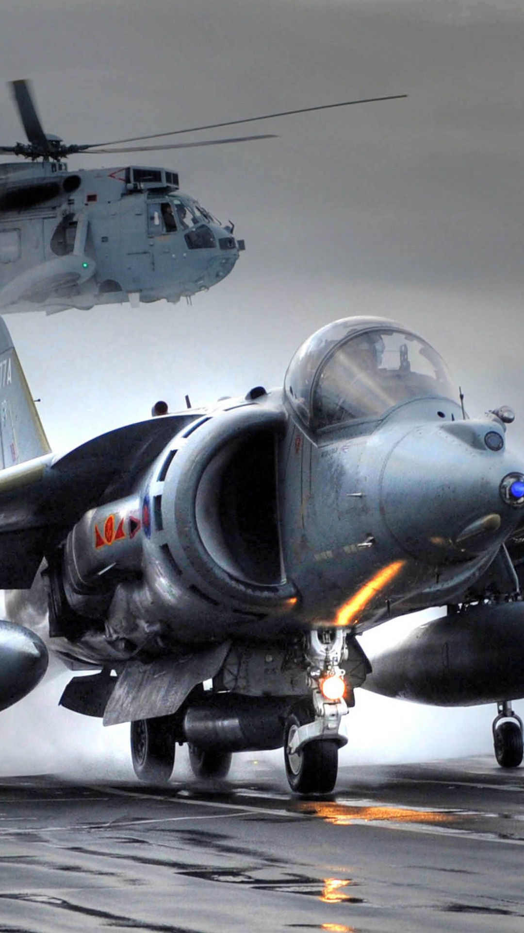 HMS方舟皇家, 麦克道格拉斯AV-8B Harrier II, 英国航空航天鹞II, 霍克*西德利鹞, 英国航空航天海鹞 壁纸 1080x1920 允许