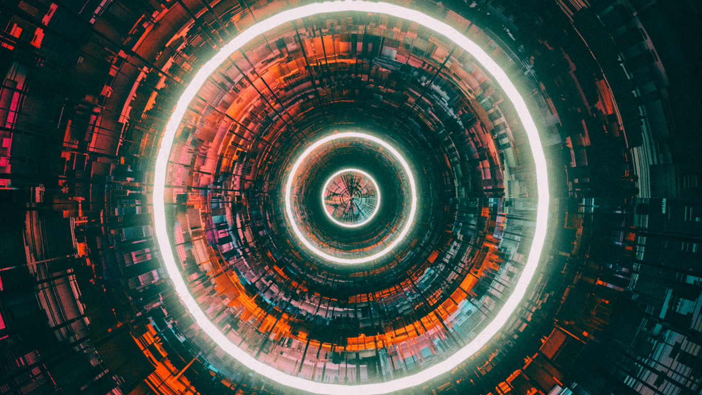 对称, 迷幻术, 螺旋, 分形技术, 旋涡 壁纸 1366x768 允许