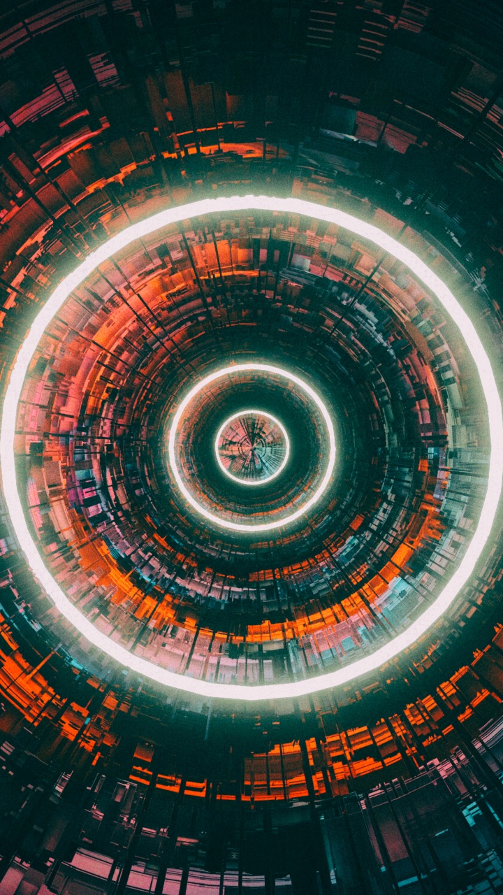 Lumière Ronde Noire et Rouge. Wallpaper in 720x1280 Resolution