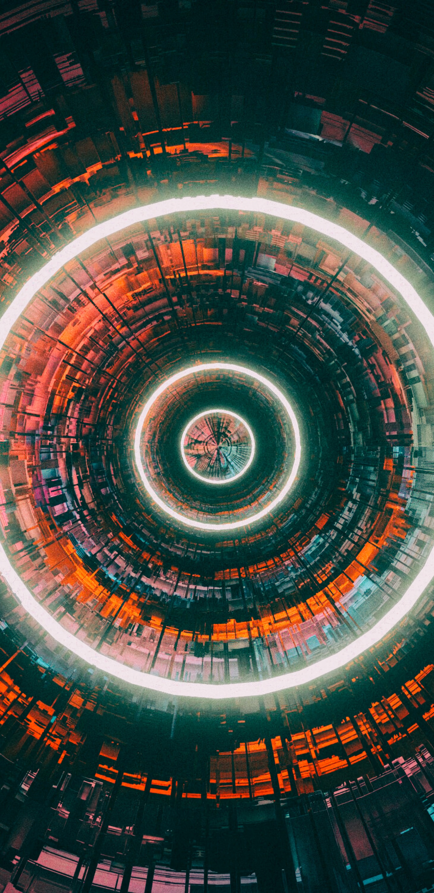 Schwarzes Und Rotes Rundes Licht. Wallpaper in 1440x2960 Resolution