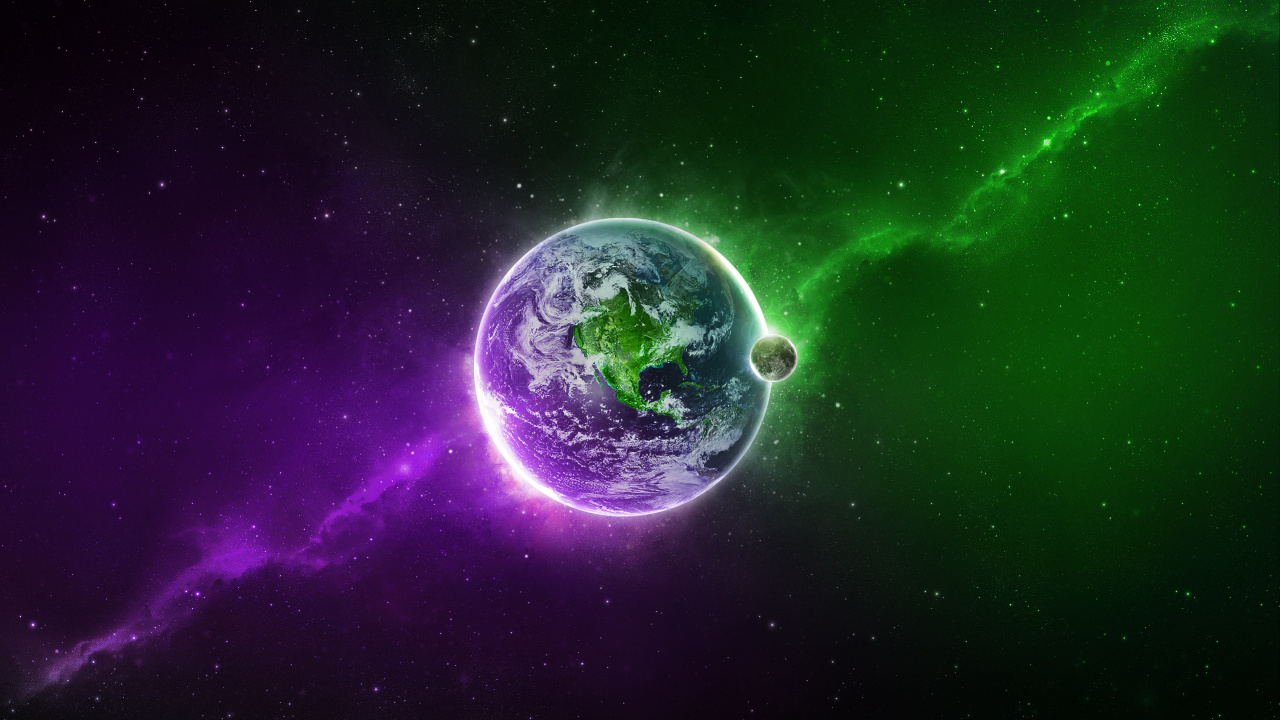 Purple and Black Planet Illustration. Wallpaper in 1280x720 Resolution