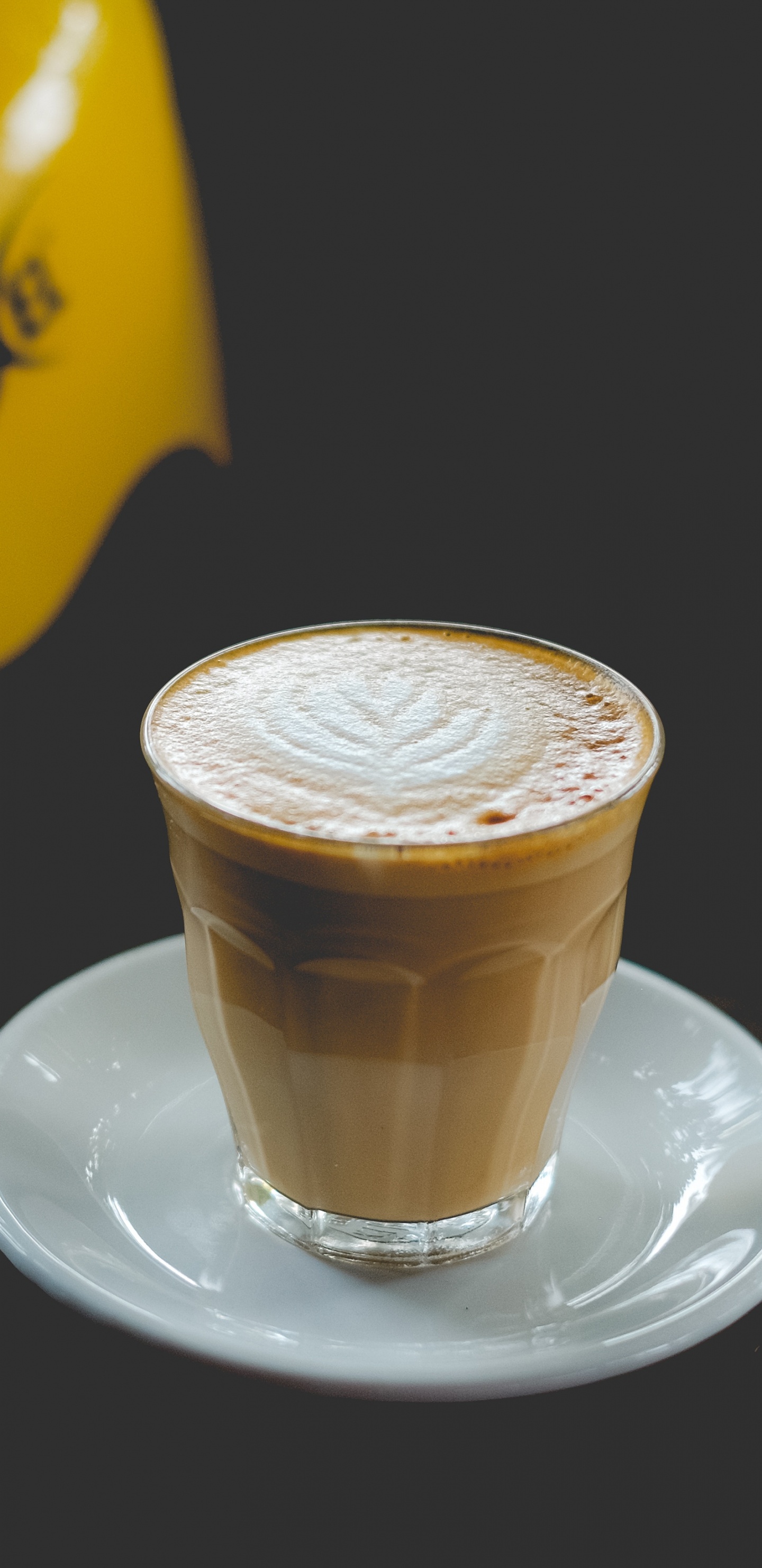 Yellow Ceramic Mug on White Ceramic Saucer. Wallpaper in 1440x2960 Resolution