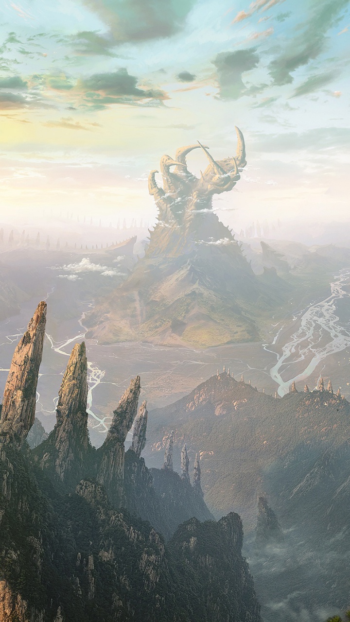 Brown Rocky Mountain Under Blue Sky. Wallpaper in 720x1280 Resolution