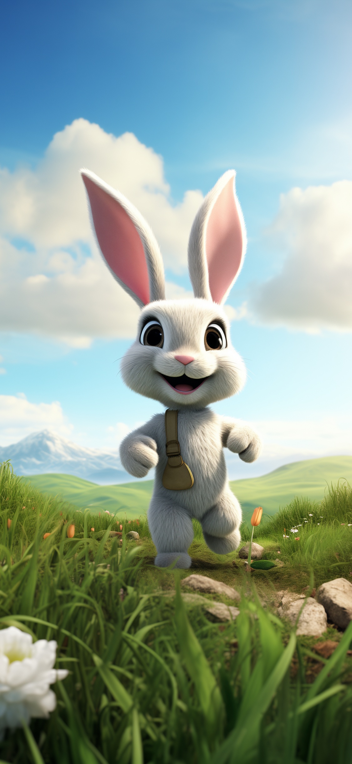 Lapin, Heureux, Les Lapins et Les Lièvres, Faon, Les Gens Dans la Nature. Wallpaper in 1125x2436 Resolution