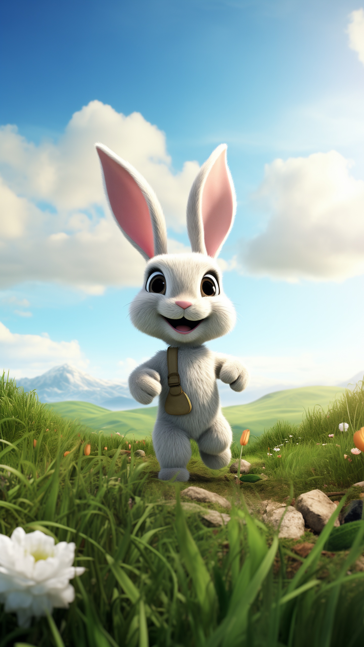 Lapin, Heureux, Les Lapins et Les Lièvres, Faon, Les Gens Dans la Nature. Wallpaper in 1440x2560 Resolution