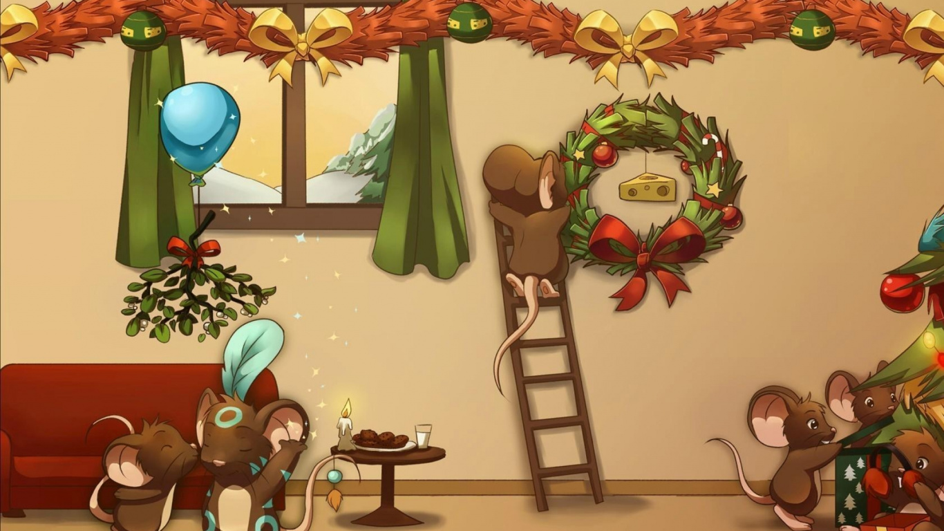 Ilustración, Navidad, Nochevieja, Decoración de la Navidad. Wallpaper in 1366x768 Resolution