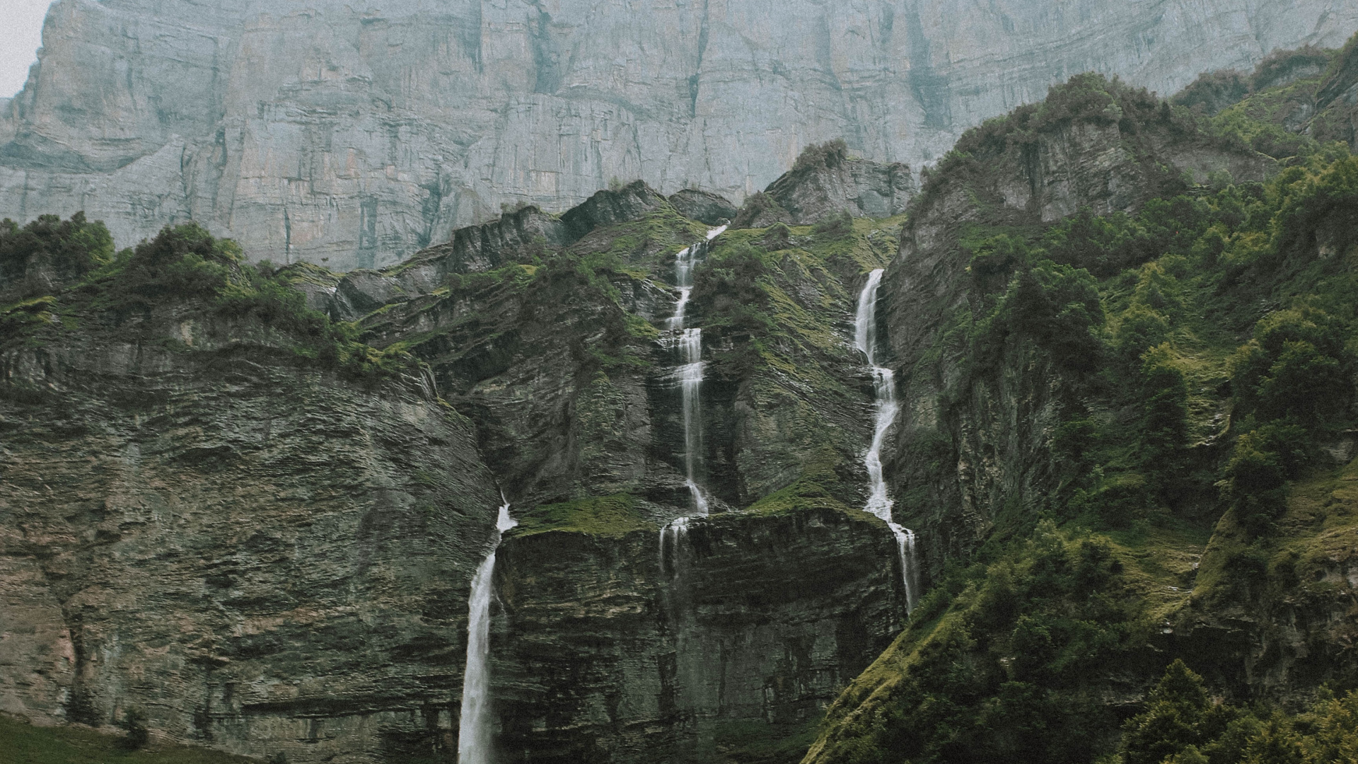 Vallée, Cascade, Paysage Naturel, Falaise, Mount Scenery. Wallpaper in 1920x1080 Resolution