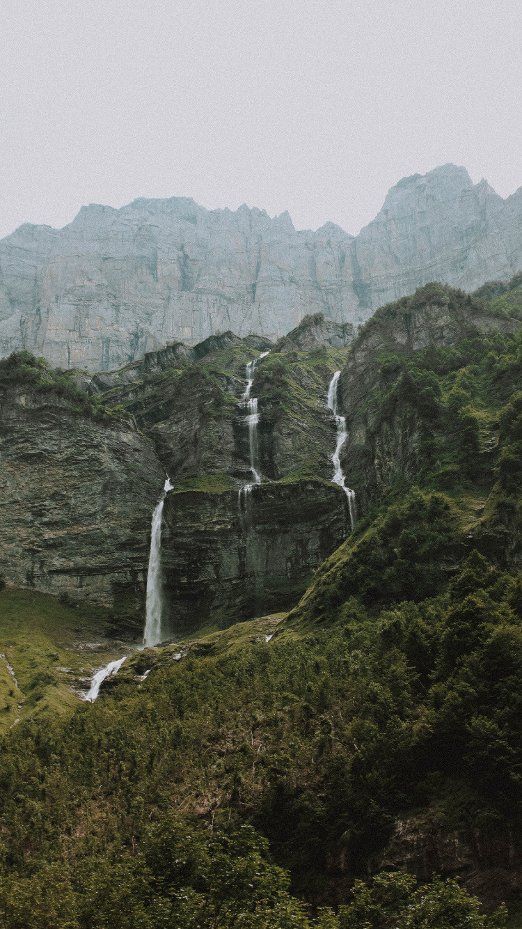 Vallée, Cascade, Paysage Naturel, Falaise, Mount Scenery. Wallpaper in 750x1334 Resolution