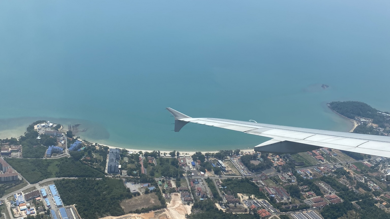 Flight, Airplane, Birds Eye View, Body of Water, Landscape. Wallpaper in 1366x768 Resolution