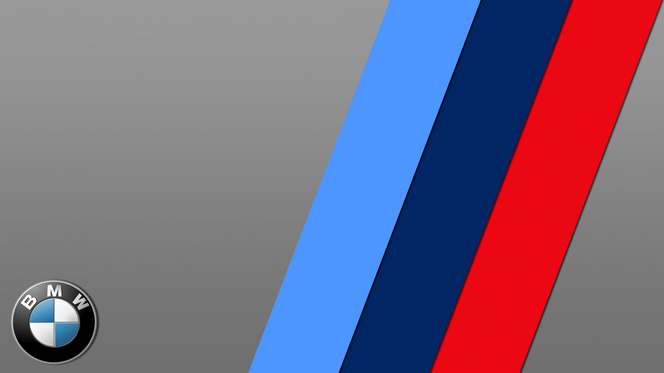BMW, Bayerische Motoren Werke AG, Logotipo, Azul, Rojo. Wallpaper in 1366x768 Resolution