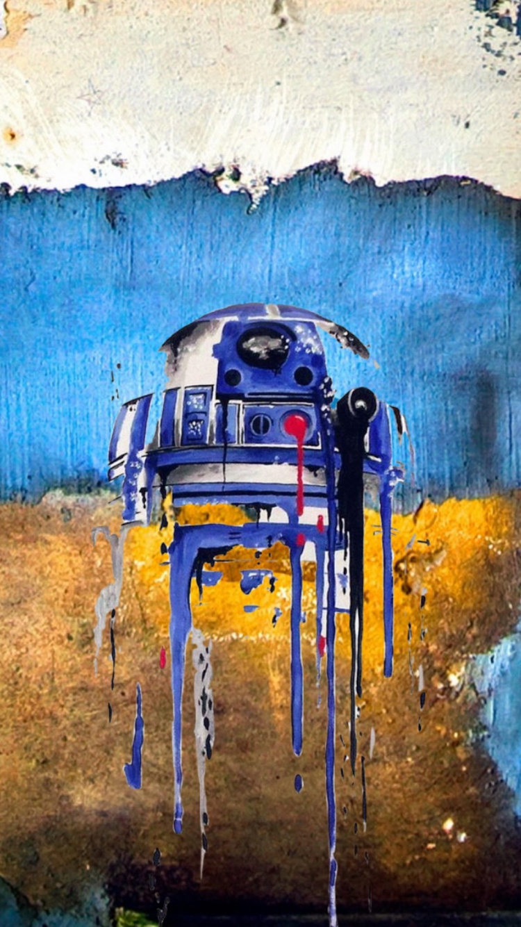 Apples, Blue, Paint, Wall, Gas. Wallpaper in 750x1334 Resolution