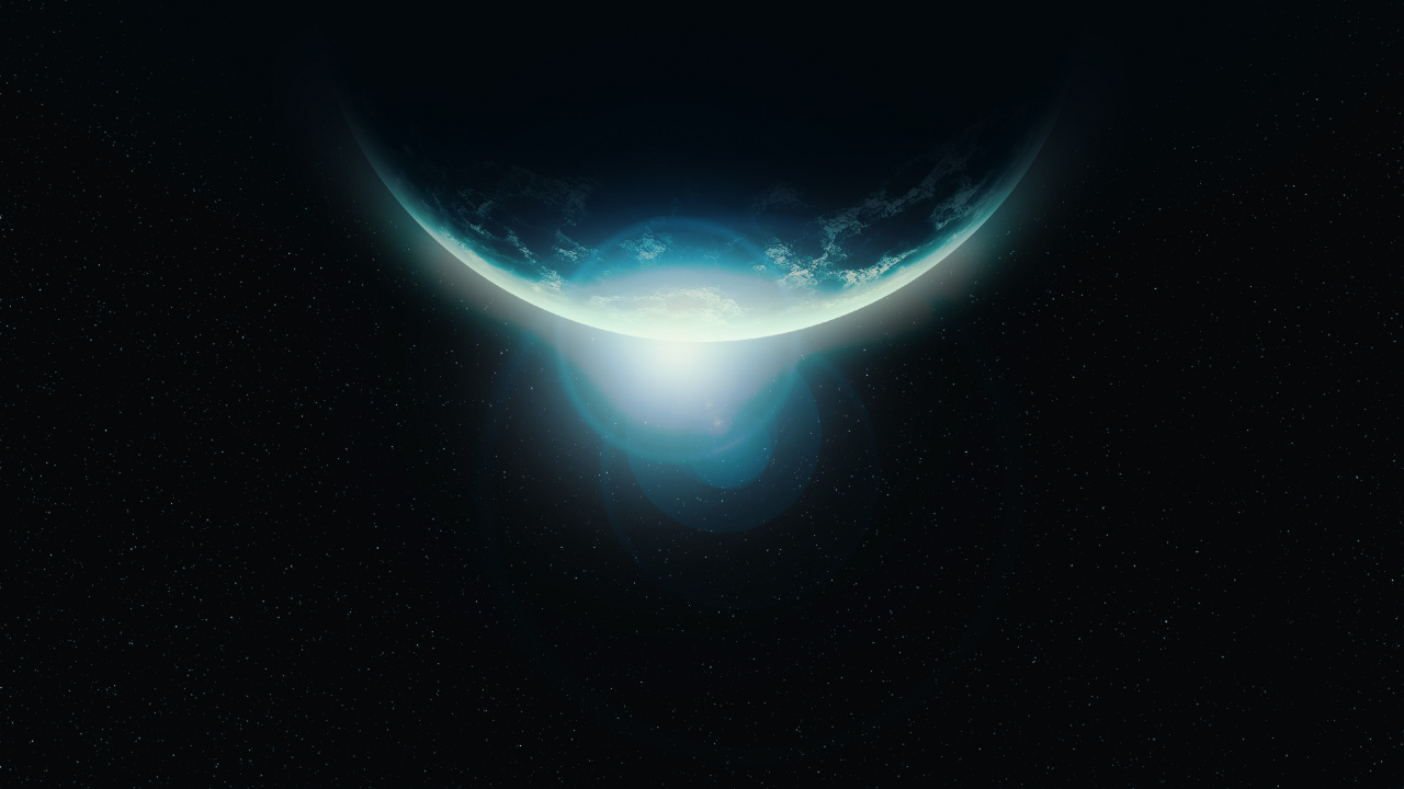 Blue and White Planet With Black Background. Wallpaper in 1280x720 Resolution