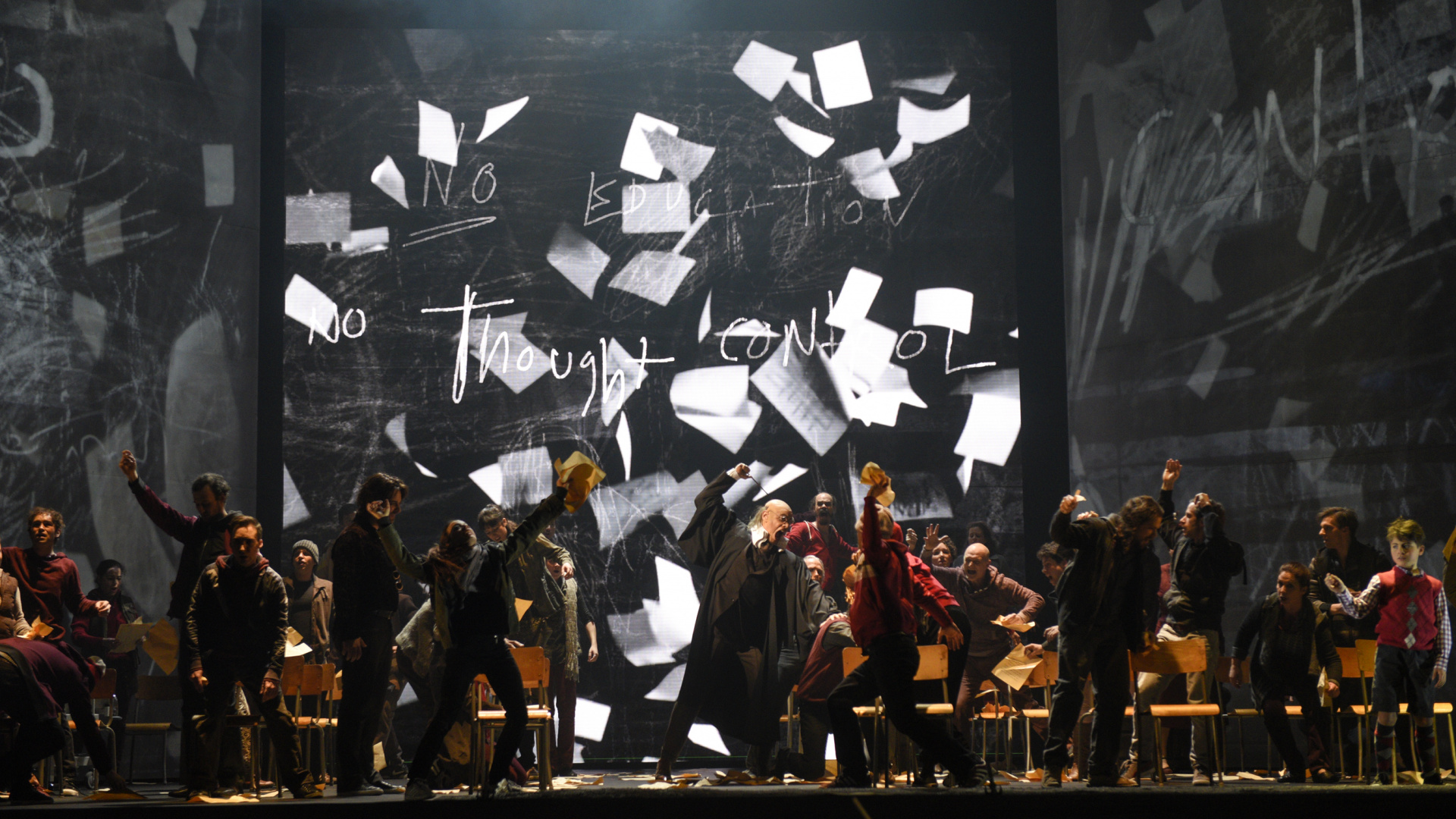 平克*弗洛伊德, 墙壁, 另一个砖墙一部分2, 歌剧, 性能 壁纸 1920x1080 允许