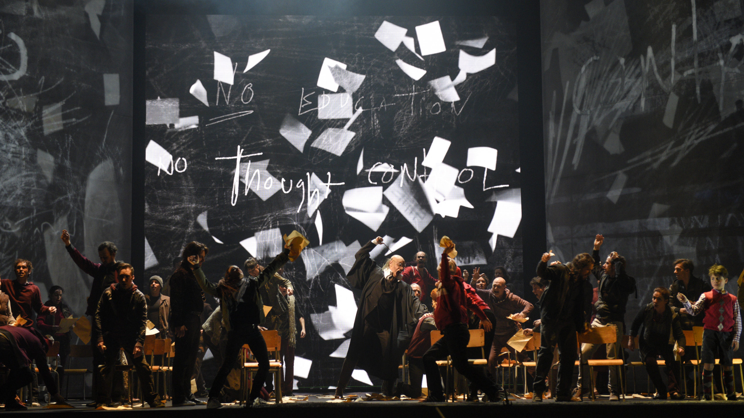 平克*弗洛伊德, 墙壁, 另一个砖墙一部分2, 歌剧, 性能 壁纸 2560x1440 允许