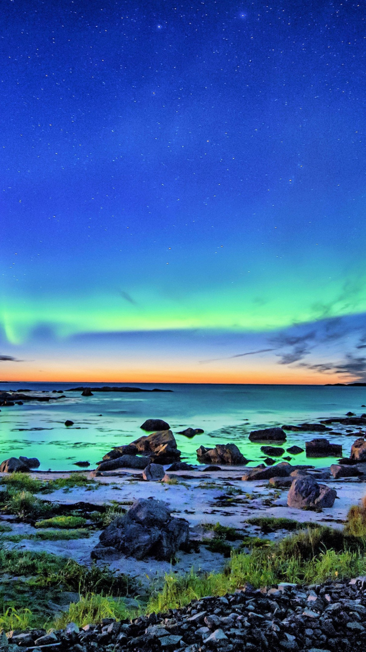 Aurora, Water, Atmosphere, Cloud, Natural Landscape. Wallpaper in 750x1334 Resolution