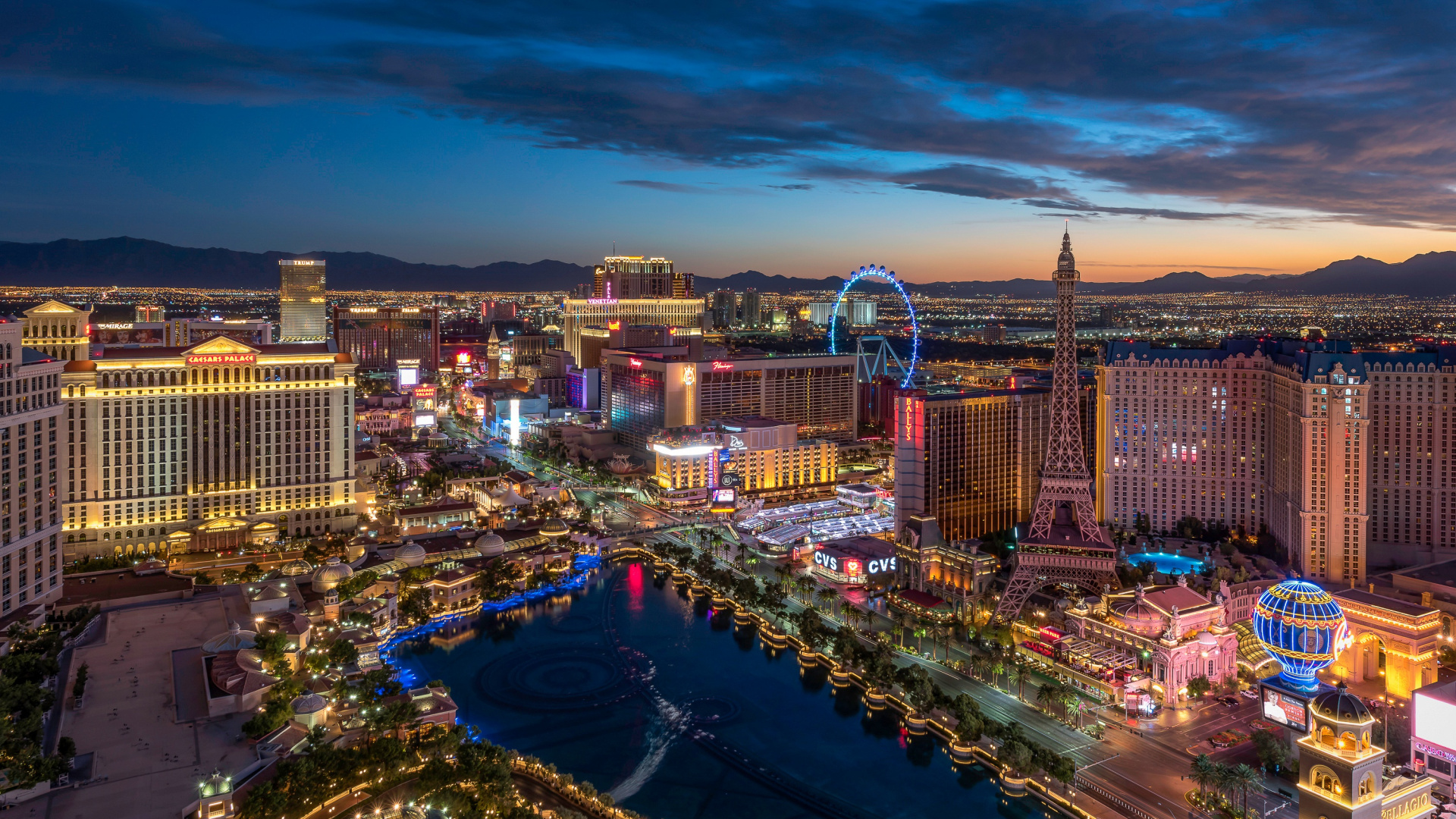 Aerial View of City Buildings During Night Time. Wallpaper in 1920x1080 Resolution
