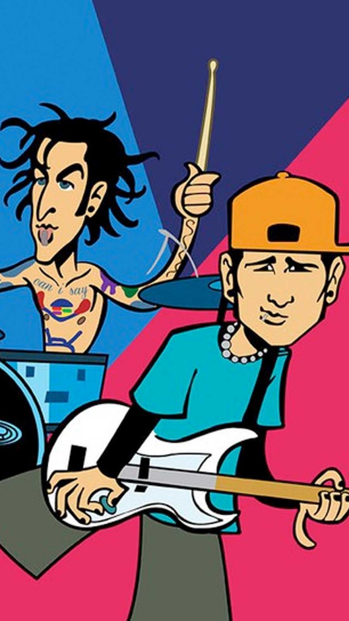 Blink-182, Handumdrehen, Punkrock, Cartoon, Zeichentrickfilm. Wallpaper in 720x1280 Resolution