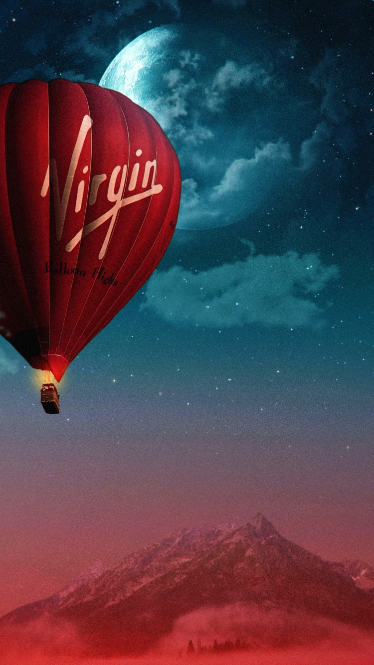 Virgin, Hot Air Balloon, Air Travel, Atmosphere, Aerostat. Wallpaper in 750x1334 Resolution