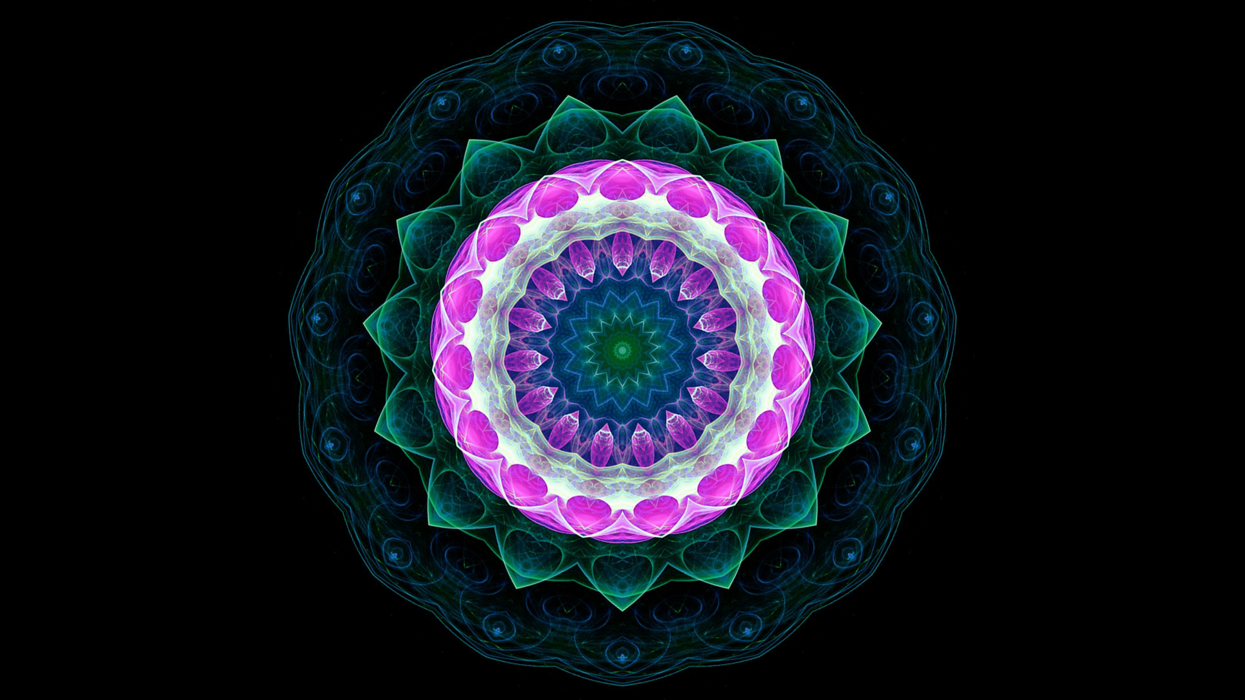 Decoración Redonda Verde y Morada. Wallpaper in 2560x1440 Resolution