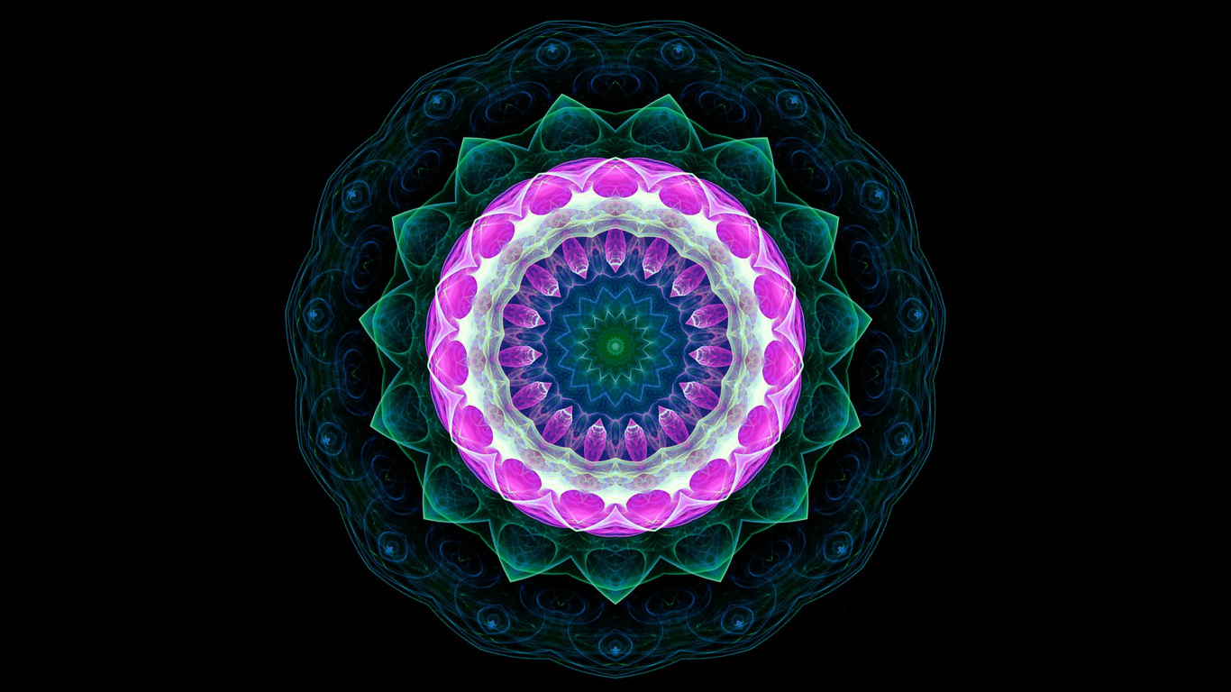 Green and Purple Round Decor. Wallpaper in 1366x768 Resolution