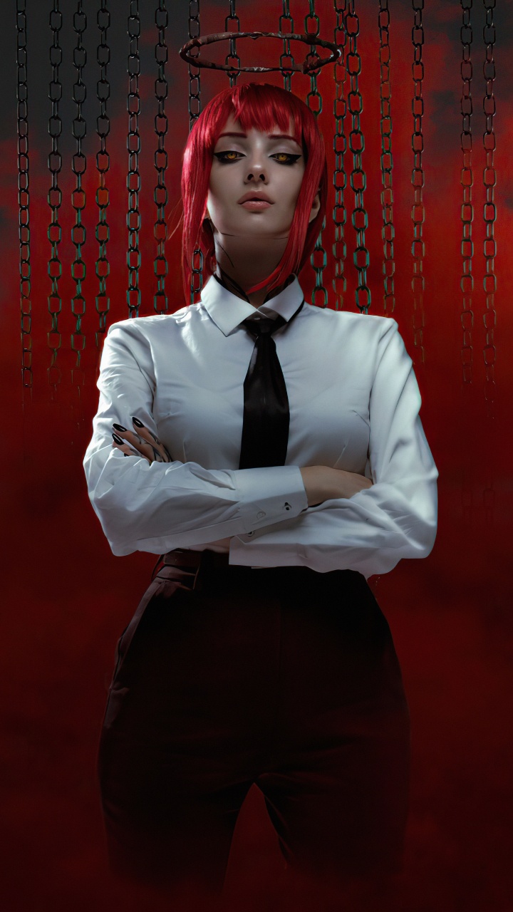 Makima 电锯人 Cosplay, 角色扮演, 套, Cosplay节, 裤子 壁纸 720x1280 允许