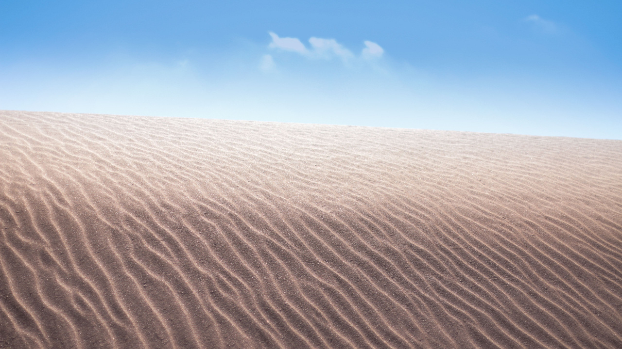 Brown Sand Under Blue Sky During Daytime. Wallpaper in 1280x720 Resolution