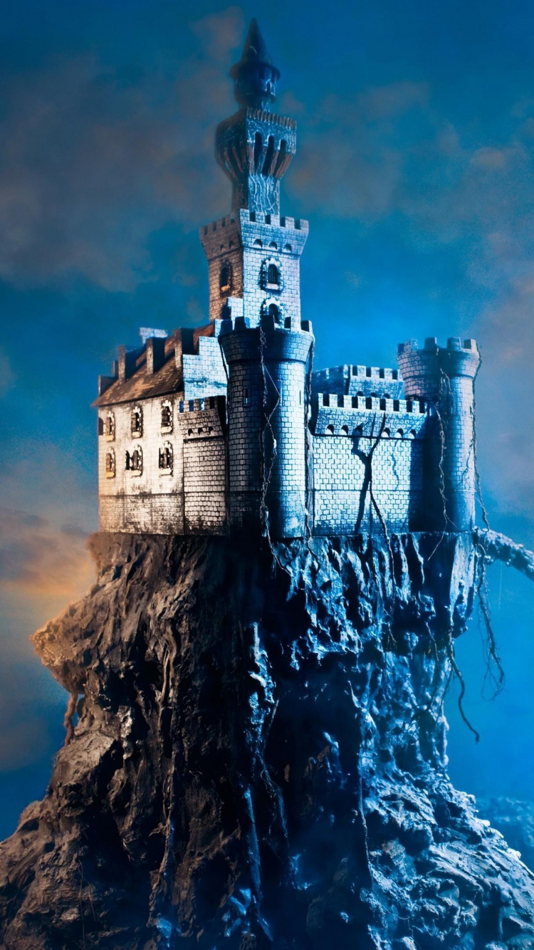 Weiße Burg Auf Brauner Felsformation. Wallpaper in 750x1334 Resolution