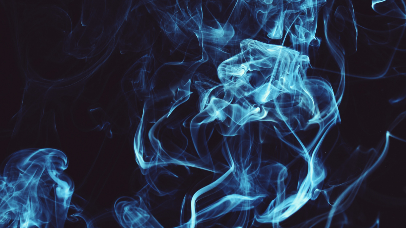 Blue and White Smoke Illustration. Wallpaper in 1366x768 Resolution