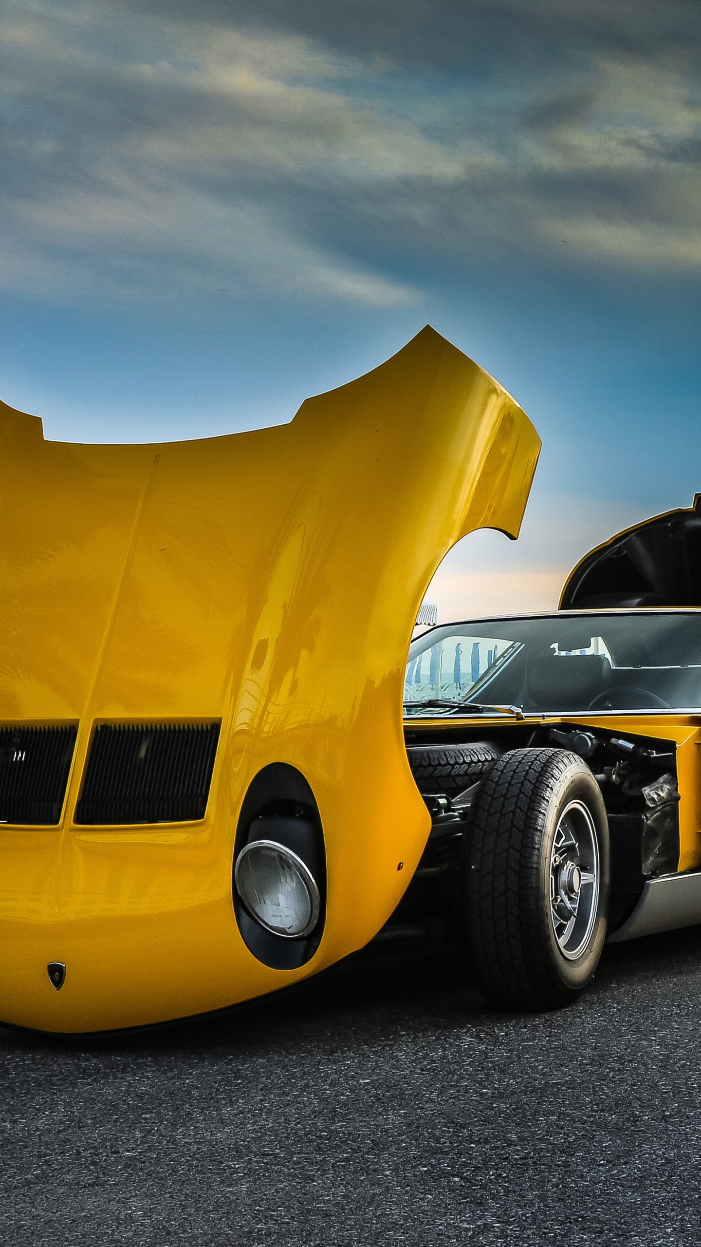 Yellow and Black Chevrolet Camaro on Road During Daytime. Wallpaper in 1440x2560 Resolution