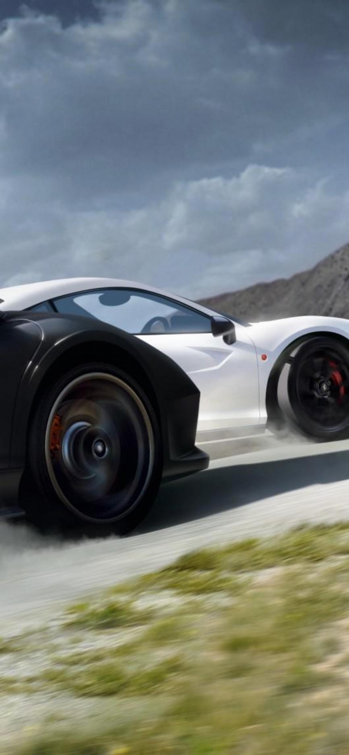 Black Porsche 911 on Road. Wallpaper in 1125x2436 Resolution