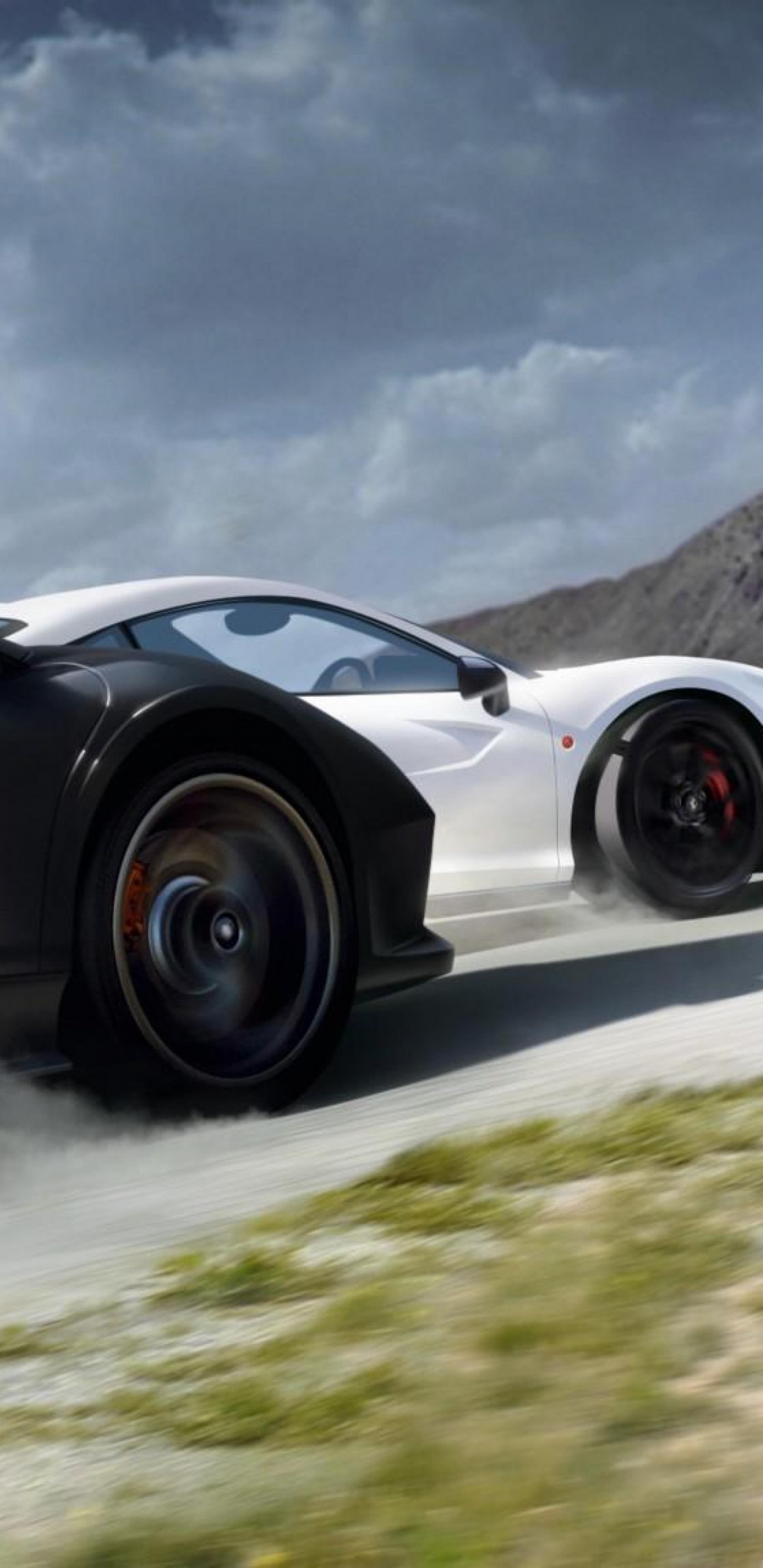 Porsche 911 Noire Sur Route. Wallpaper in 1440x2960 Resolution