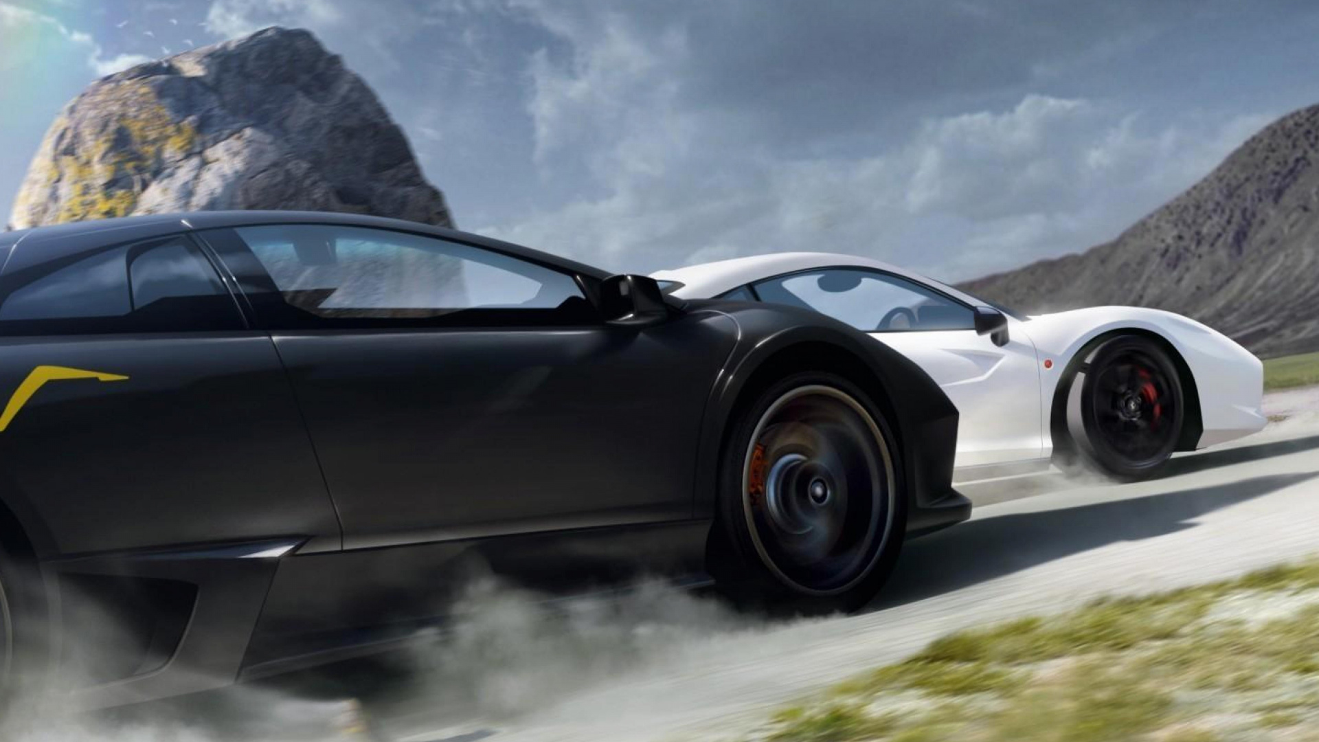 Porsche 911 Noire Sur Route. Wallpaper in 1920x1080 Resolution