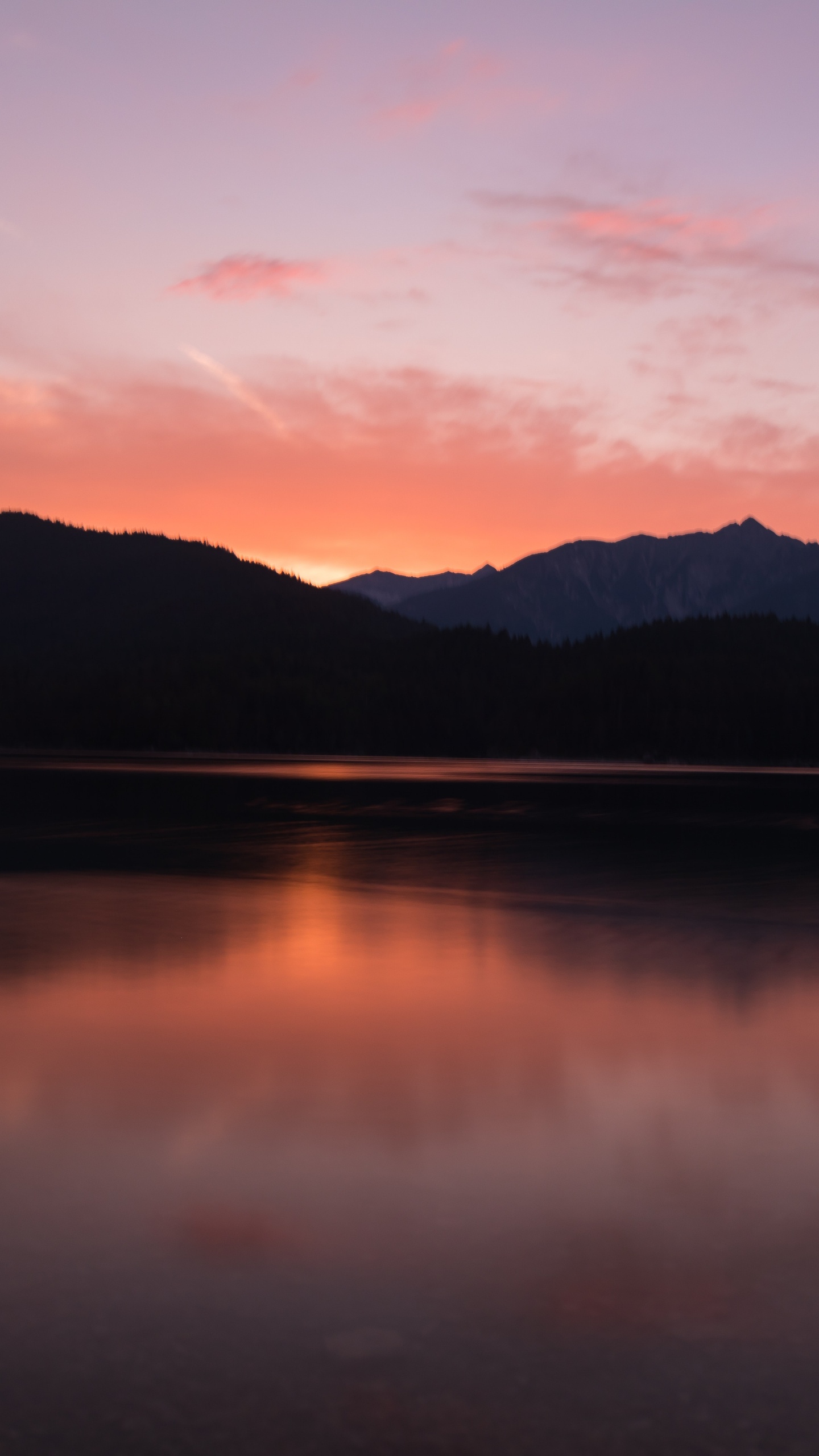 Réflexion, Nature, Afterglow, Horizon, Lac. Wallpaper in 1440x2560 Resolution