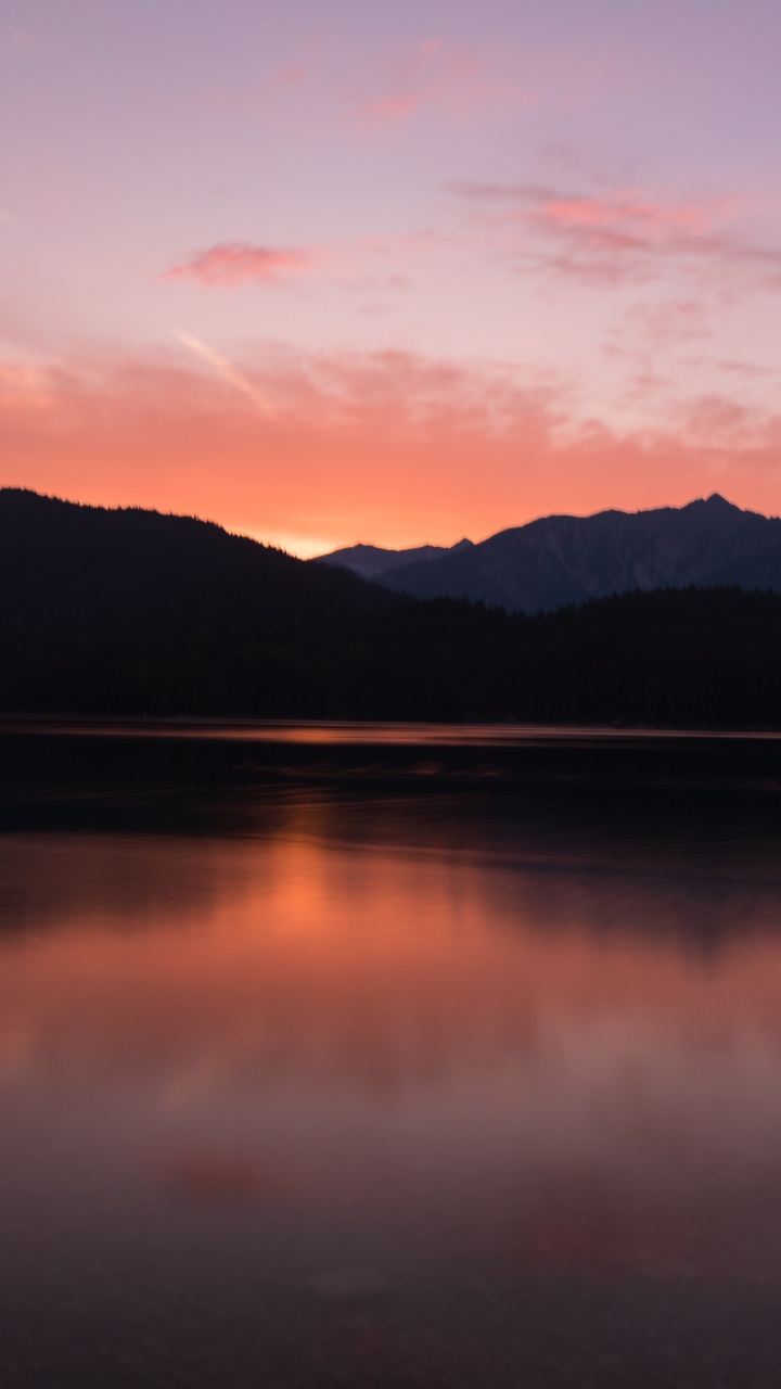 Réflexion, Nature, Afterglow, Horizon, Lac. Wallpaper in 720x1280 Resolution