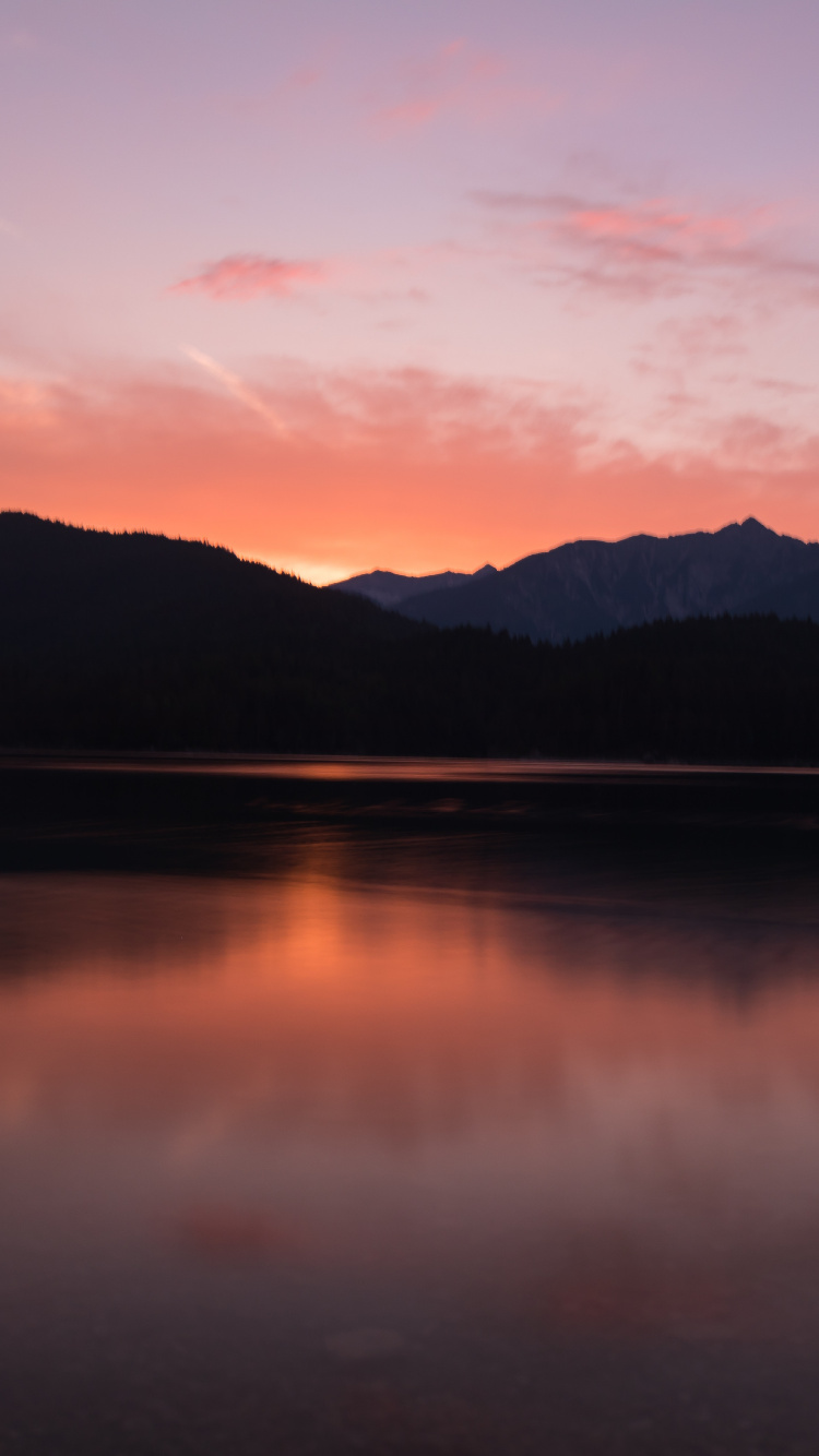 Reflection, Nature, Afterglow, Cloud, Horizon. Wallpaper in 750x1334 Resolution