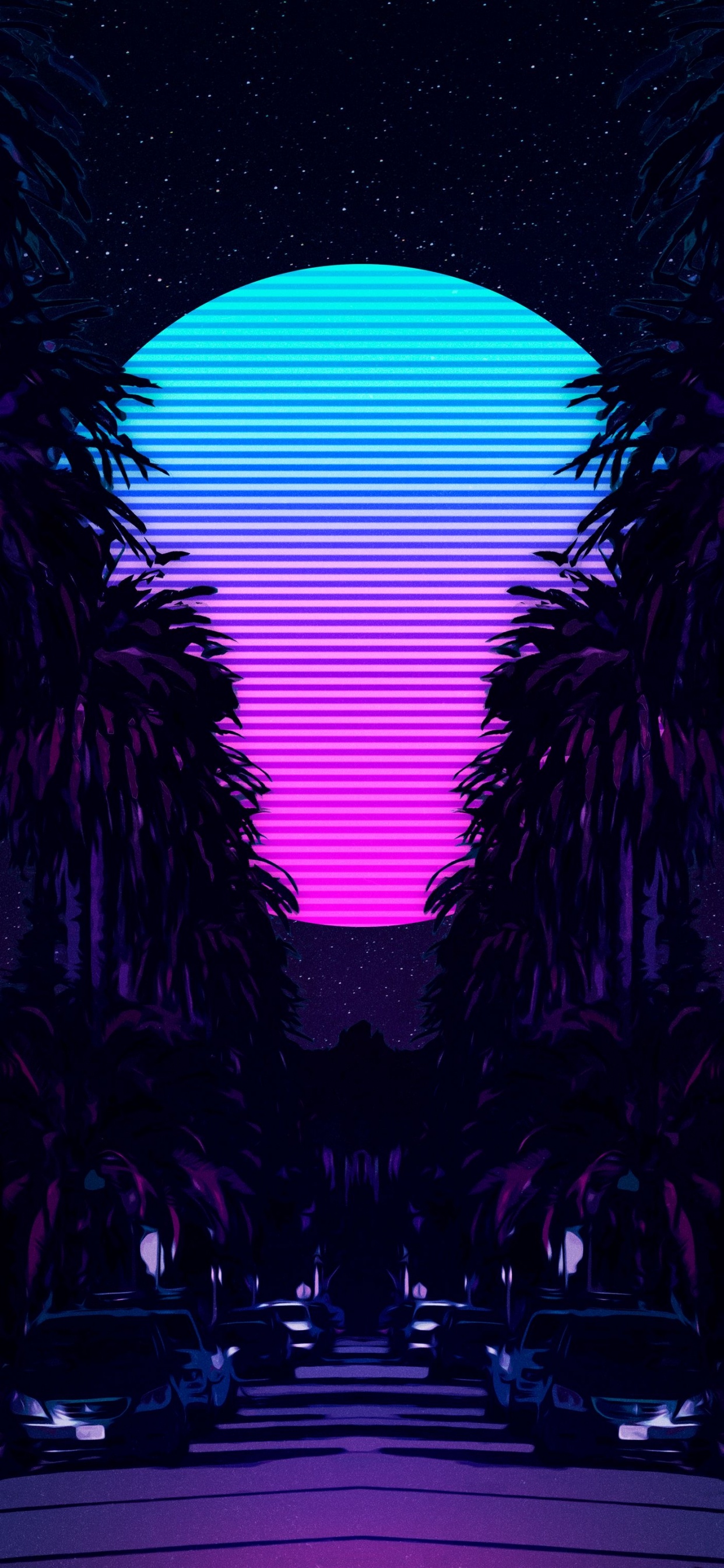 Ambiance Miami, Synthwave, Tablet, Miami, Purple. Wallpaper in 1242x2688 Resolution