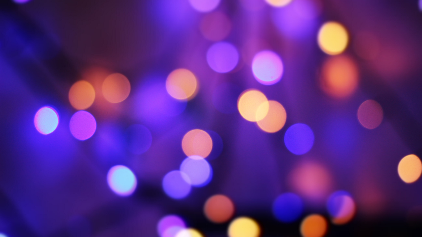 Lumières Bokeh Violettes et Blanches. Wallpaper in 1366x768 Resolution