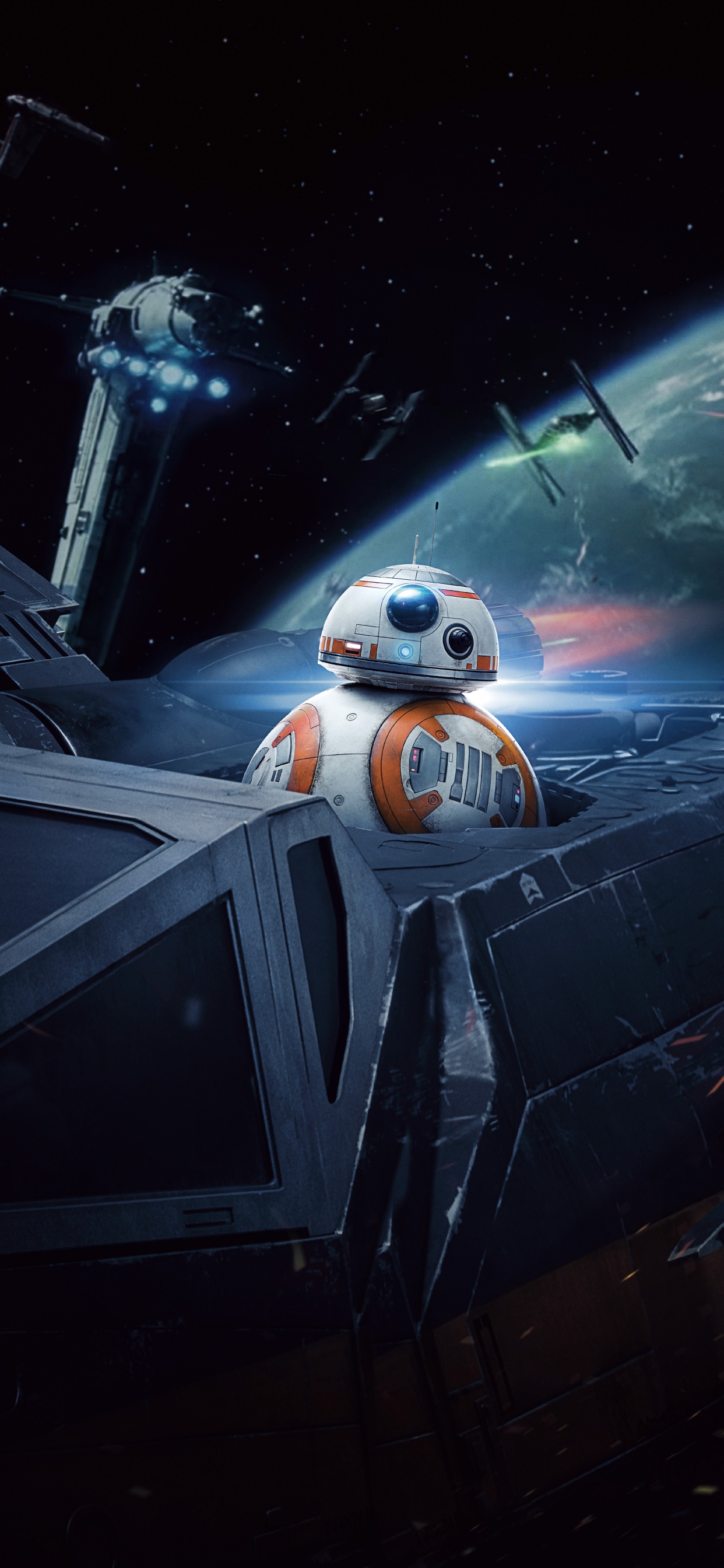 Star Wars, BB-8, Darth Vader, Poe Dameron, Cartel. Wallpaper in 1242x2688 Resolution