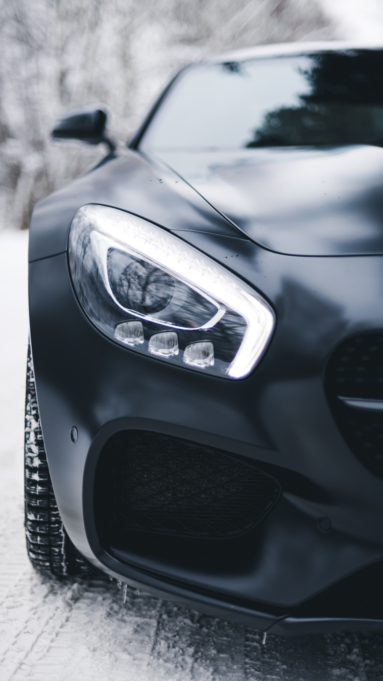 Grayscale Photo of Car Headlight. Wallpaper in 750x1334 Resolution