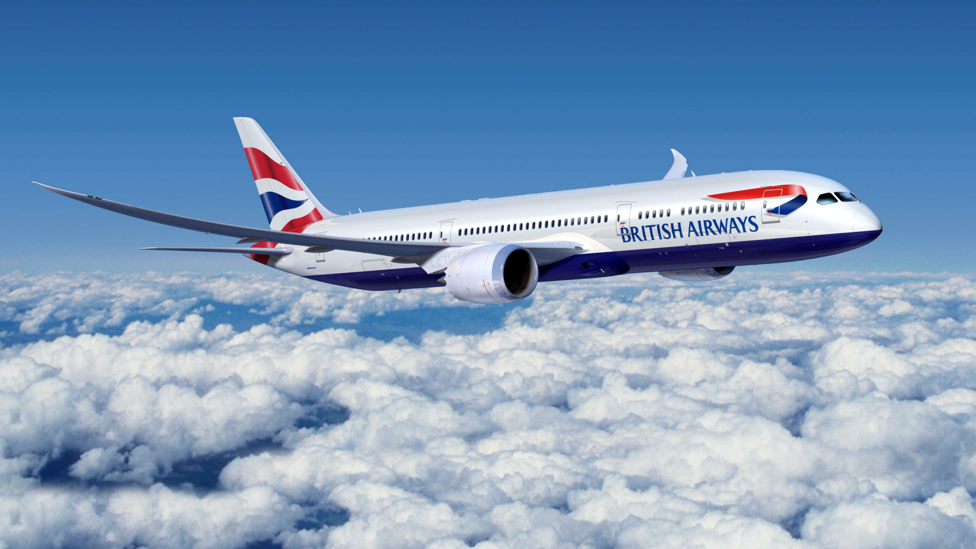 White and Red Air Plane Flying Under Blue Sky During Daytime. Wallpaper in 1920x1080 Resolution