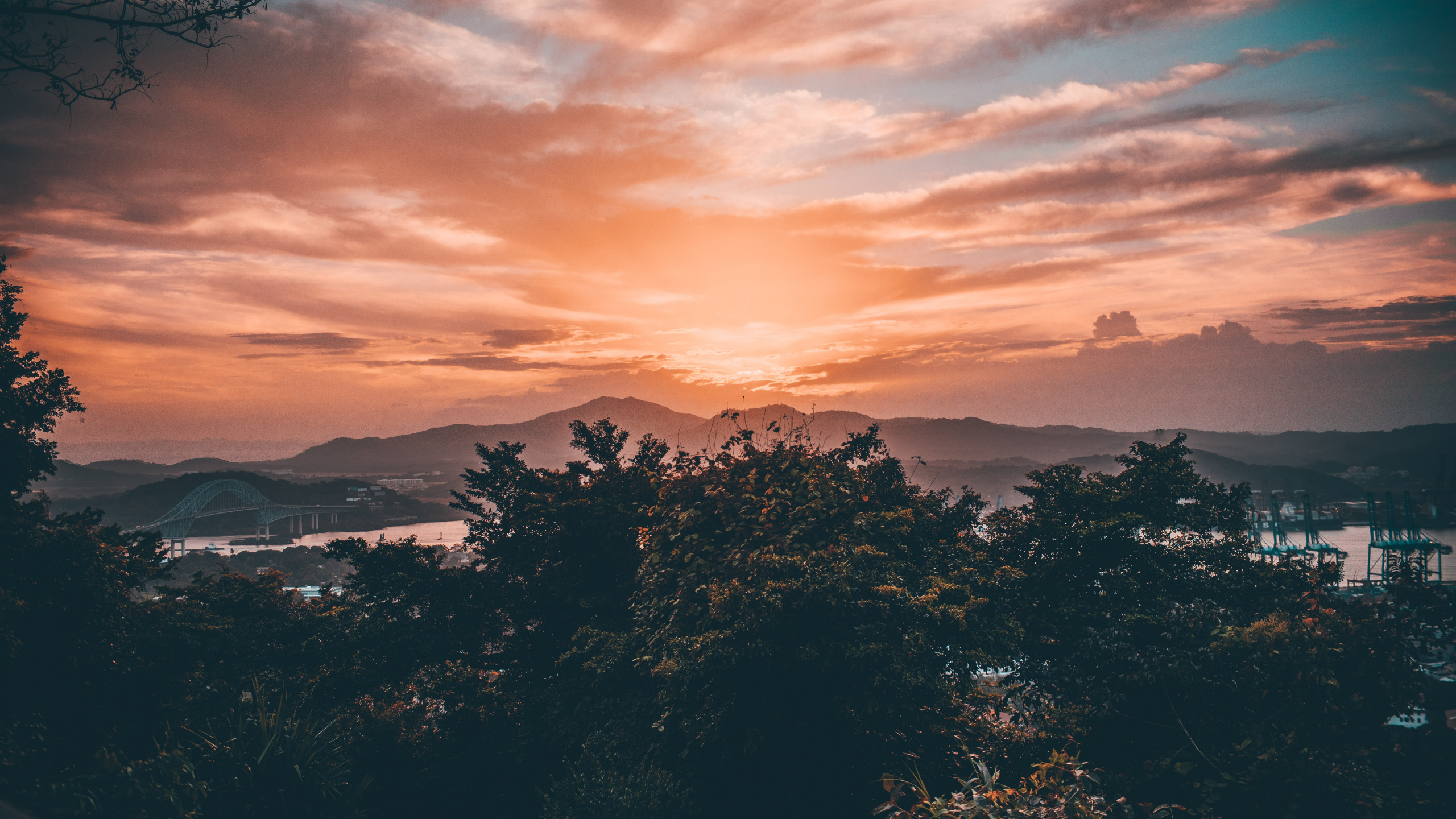 Golden Hour, Sunset, Cloud, Nature, Afterglow. Wallpaper in 2560x1440 Resolution