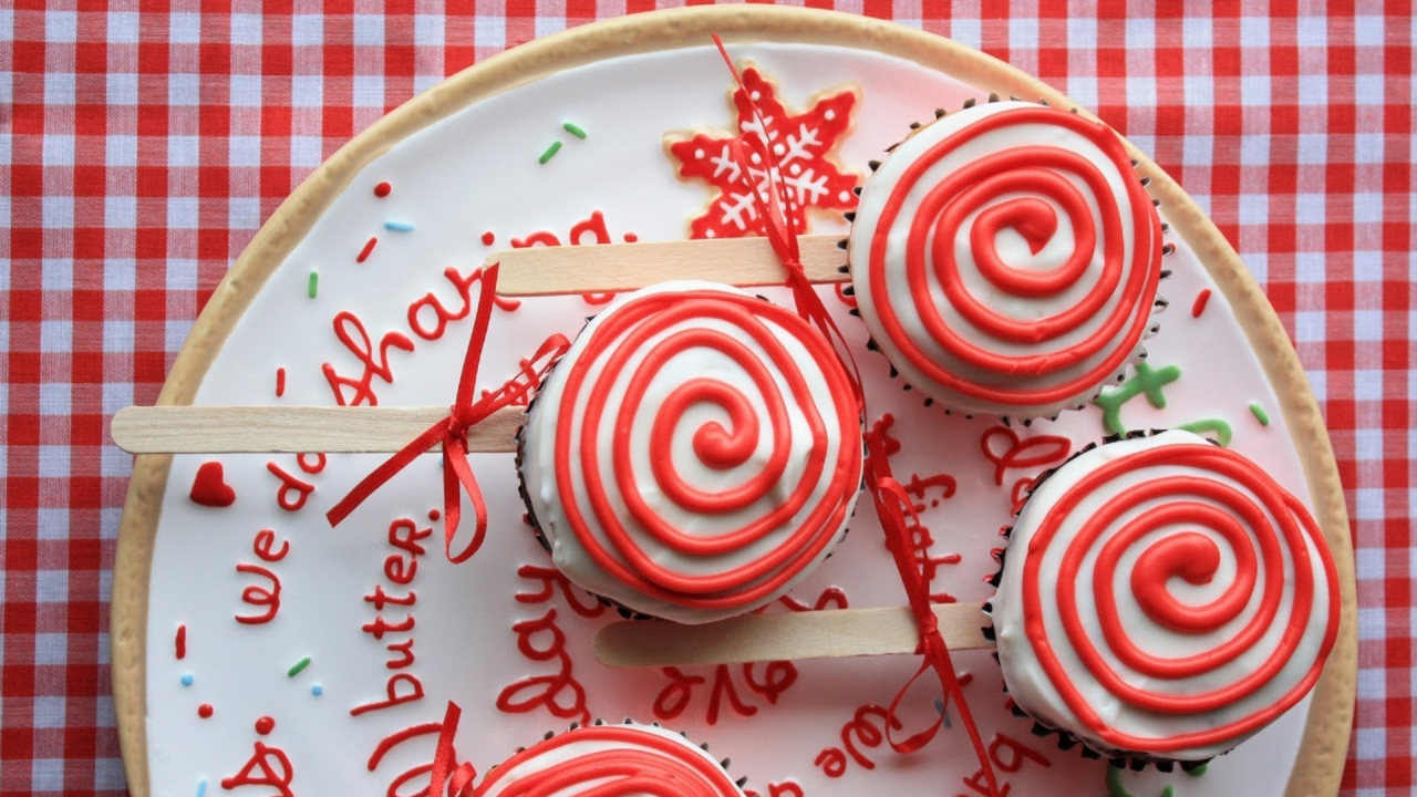 Candy, Lollipop, Stick Candy, Cupcake, Ribbon Candy. Wallpaper in 1280x720 Resolution