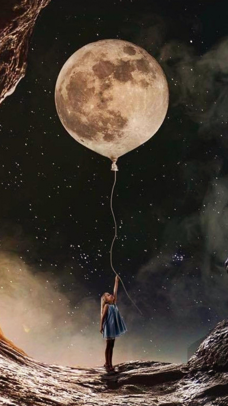 月光, 月亮, 这个星球, 很好的, 气氛 壁纸 750x1334 允许