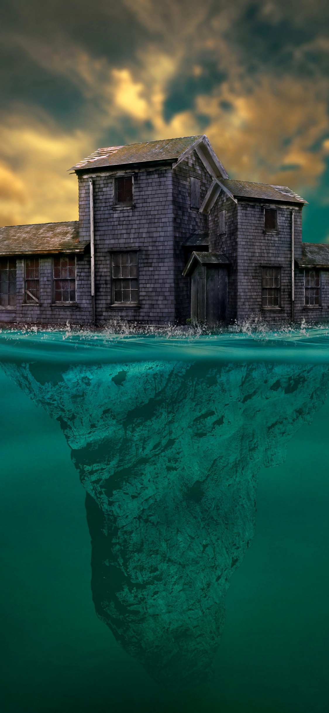 Unheimlich Unter Wasser, Droht Aber Der Schrecken, Mein Kopf Ist Blutig, Cloud, Wasser. Wallpaper in 1125x2436 Resolution